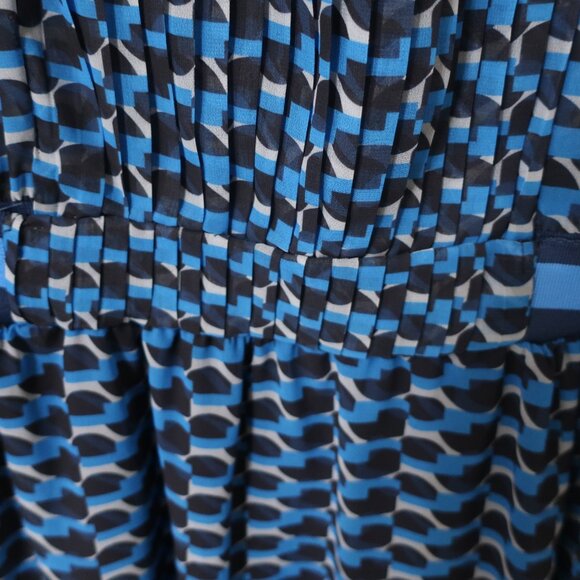 Blue Pattern Maxi Dress S EUC - Picture 5 of 7